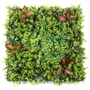 Image of Topiary boxwood Hedge roll panel artificial outdoor plant grass wall decoration green vertical grass wall indoor for garden