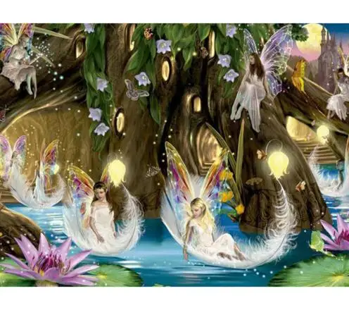 

DIY Diamond Painting Mosaic Cartoon Elf Girl Cross Stitch Resin Rhinestone Diamond Embroidery Home Decoration