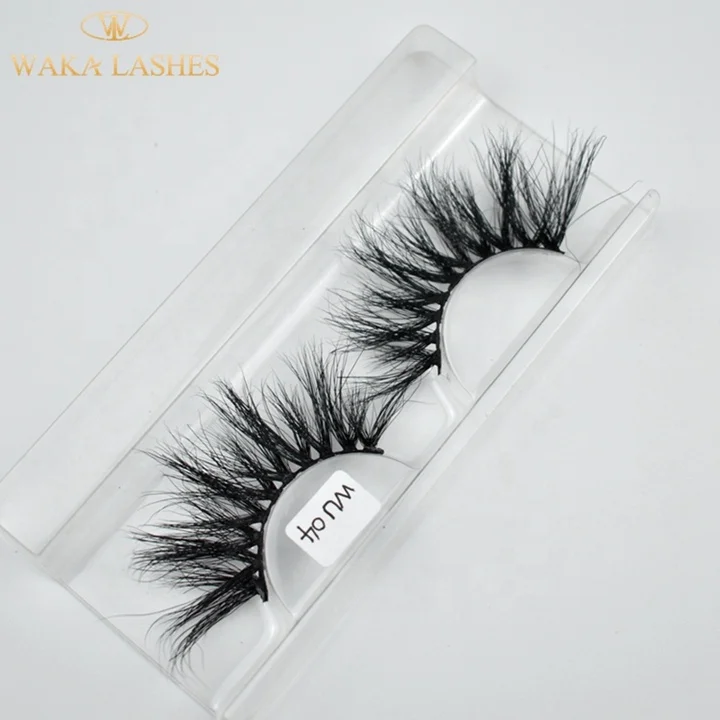 

2019 New Styles 100% mink 5D 25mm strip eyelashes with private label eyelashes packaging boxes, Black