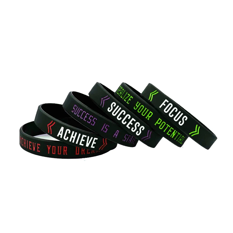 

Custom Message Silicone Bracelet Bible Verse Wristbands, Any pantone colors