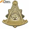 Custom Metal Zinc Alloy Sunburst Past Master Gold Car Auto Emblem