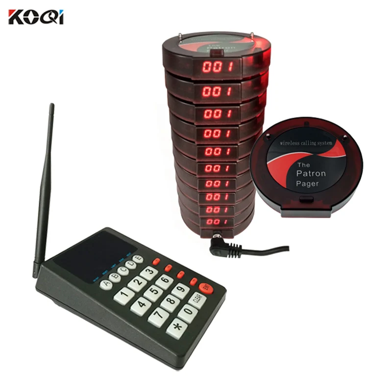 

433.92mhz New Technology Restaurant Paging Call Keypad Coaster Buzzer Beeper Wireless Pager System, Dark red
