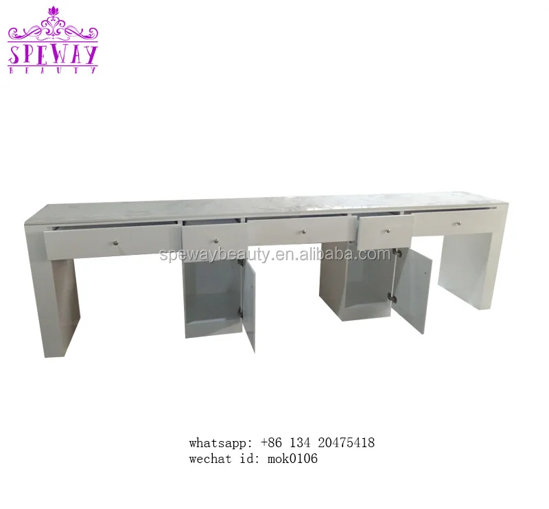 
New European Morden white nail bar table for customized 