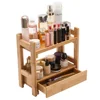 Bamboo Storage Drawer Organizer Jewelry Skincare Organizer & Cosmetic Box Drawer Divider Great Gift for Mom & Women