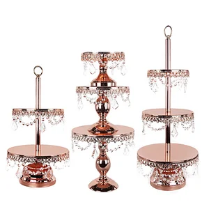 Image of Manufacturers Cheap Gold Cupcake Rack Set Acrylic/Crystal Beads Party Wedding Cake Stand