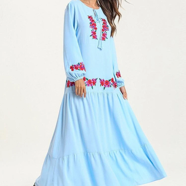 

Wholesale Islamic Women Turkish Abaya Embroidery Dress, N/a