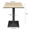 New arrival HPL table top cheap coffee shop banquet dining table with Cast iron beveled table leg