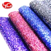 Shiny pu glitter material artificial leather fabric for making shoes bags