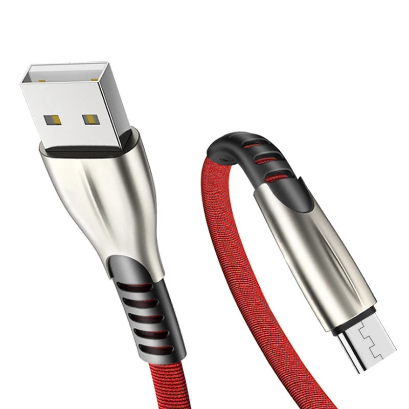 

Wholesale Custom Zinc Alloy Soft Denim Noodle Nylon Braided V8 USB A Data Charging Micro USB Cable For Galaxy S Android Tablets, Black/red/blue/customised