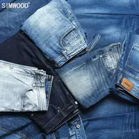 

SIMWOOD Washed Slim Fit Jeans Men Classical Vintage High Quality 2020 Spring Summer New Casual Streetwear Denim Trousers 190026