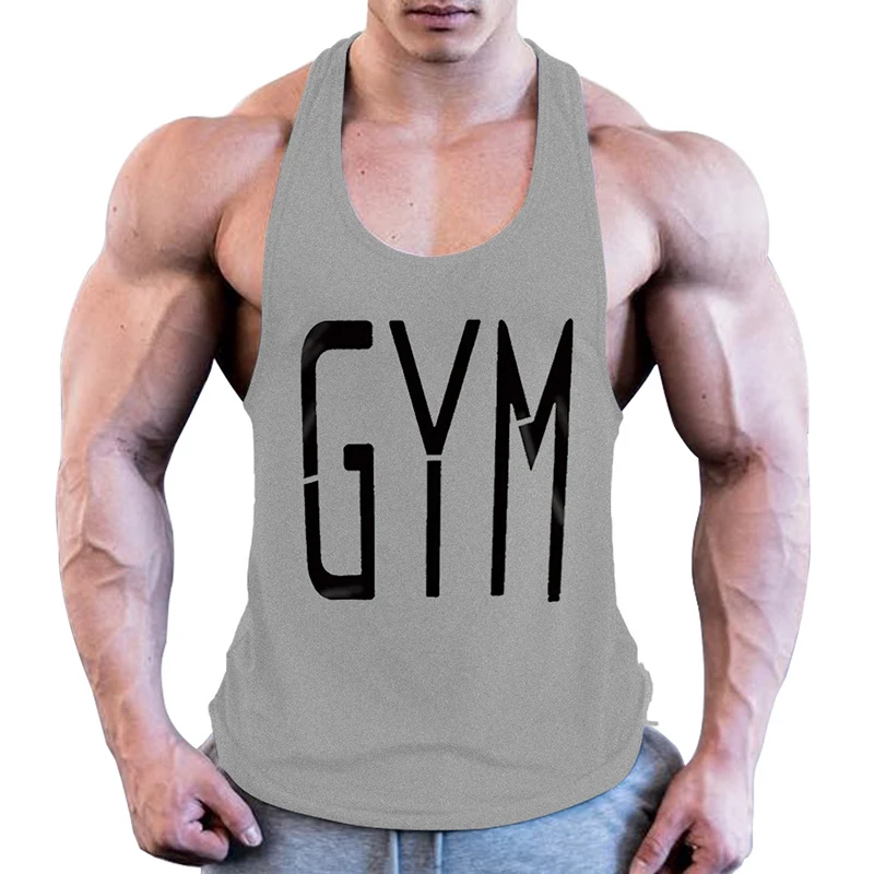 

High quality good quality custom made logo men muscle stringer tank top bodybuilding, 8 different color