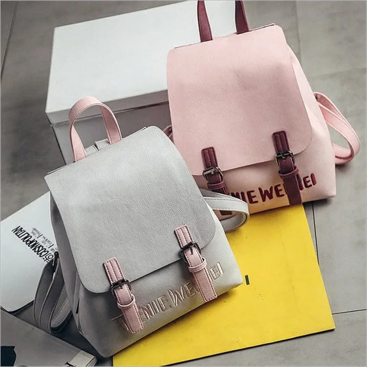 

2020 Summer New PU Backpack Female Korean Women'S Backpack Fashion Student Leisure College Wind Trend Handbags, 4colors