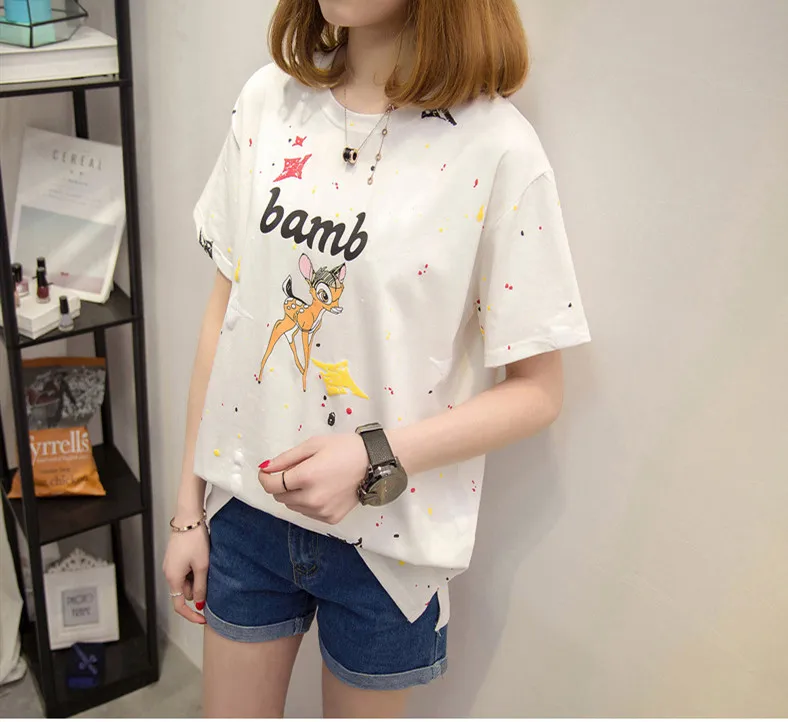 

Summer Printed Colour Spotted Cartoon womens T-shirt