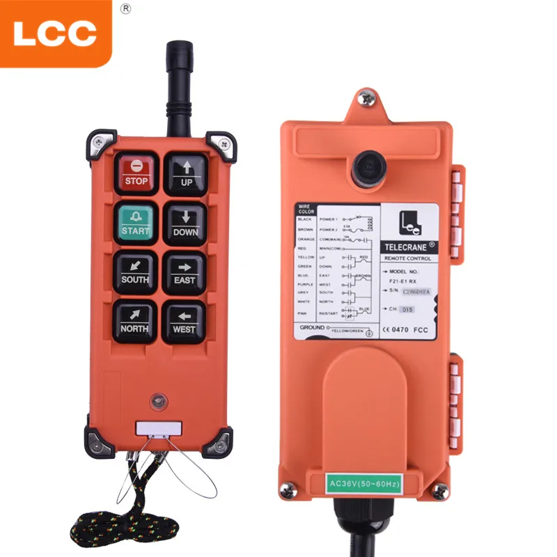 

6 button F21- E1B Telecrane remote control wireless remote control crane, Orange and black