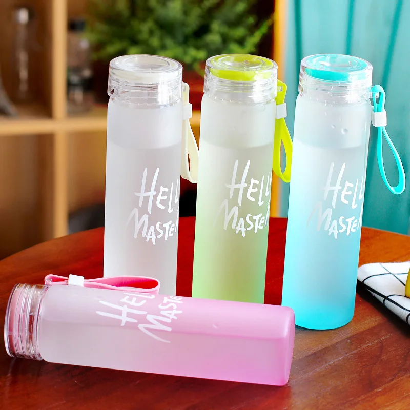 

480ml Colorful portable glass mug water cup
