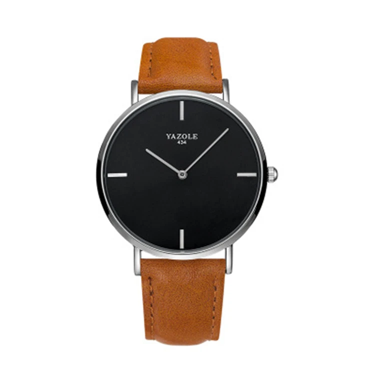 

YAZOLE 434 New Simple Fashion Explosion Models Ultra-thin Men's Watch Mesh Steel strap and Leather Strap Watch, N/a