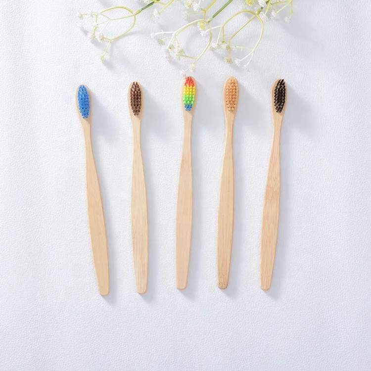 

100% organic bamboo toothbrush charcoal customized logo bambu toothbrush with case