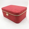 Fashion wholesale lady Suede cosmetic storage case
