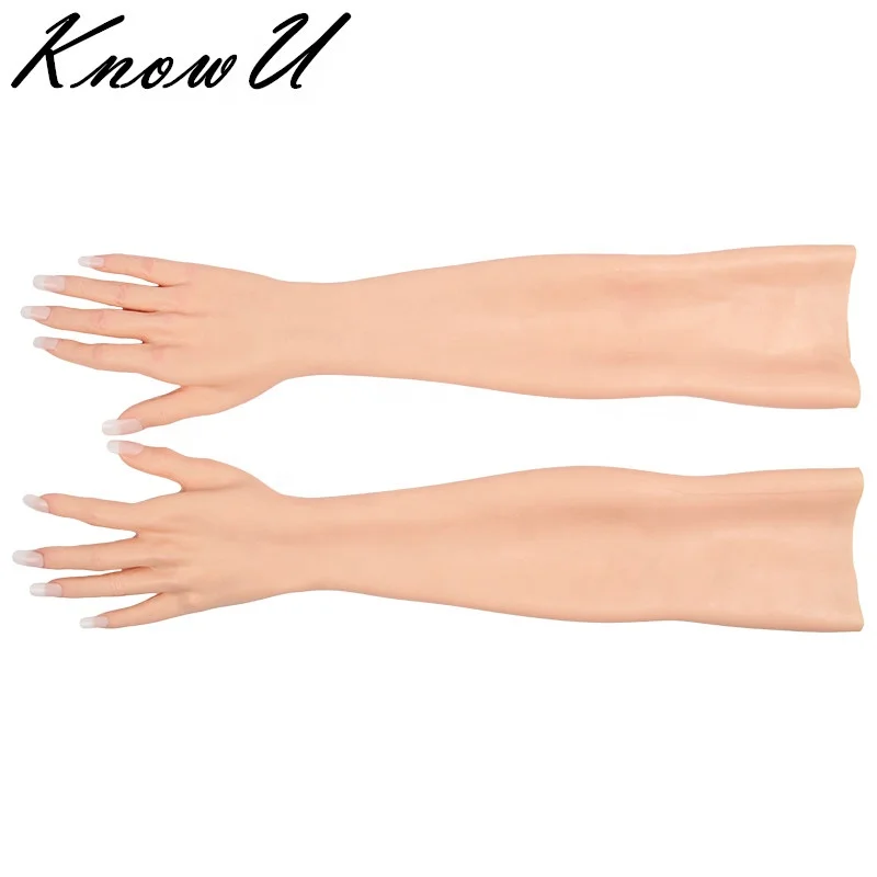 

Highly Simulated Skin Artificial Silicone Hand Glove Cover Scars Silicone Female Hand For Man Crossdresser