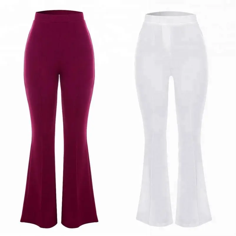 

2018 Aliexpress latest hot selling women slim waist flare pants
