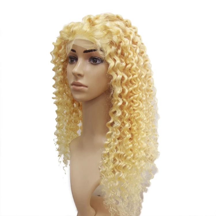 

Virgin Brazilian 613 Curly Film Blonde Wig Lace Hd Frontal Curly Lace Human Hair Full Lace transparent Wig With Baby Hair