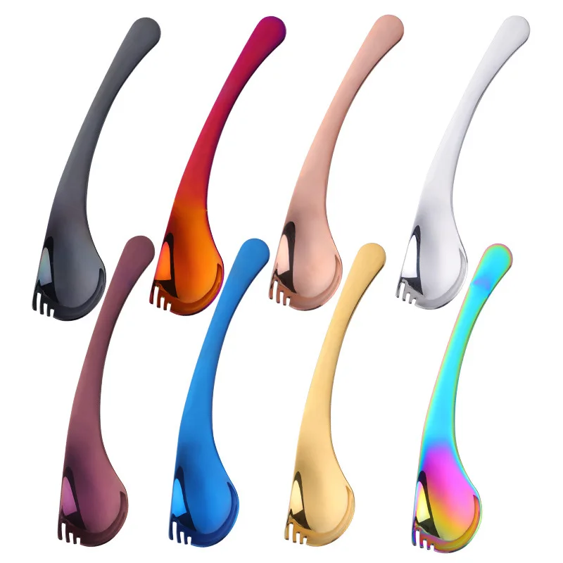

Luxury Curved Stainless steel Spoon and Fork Wedding favor, Silver/gold/rose gold/black/red/rainbow/blue/purple