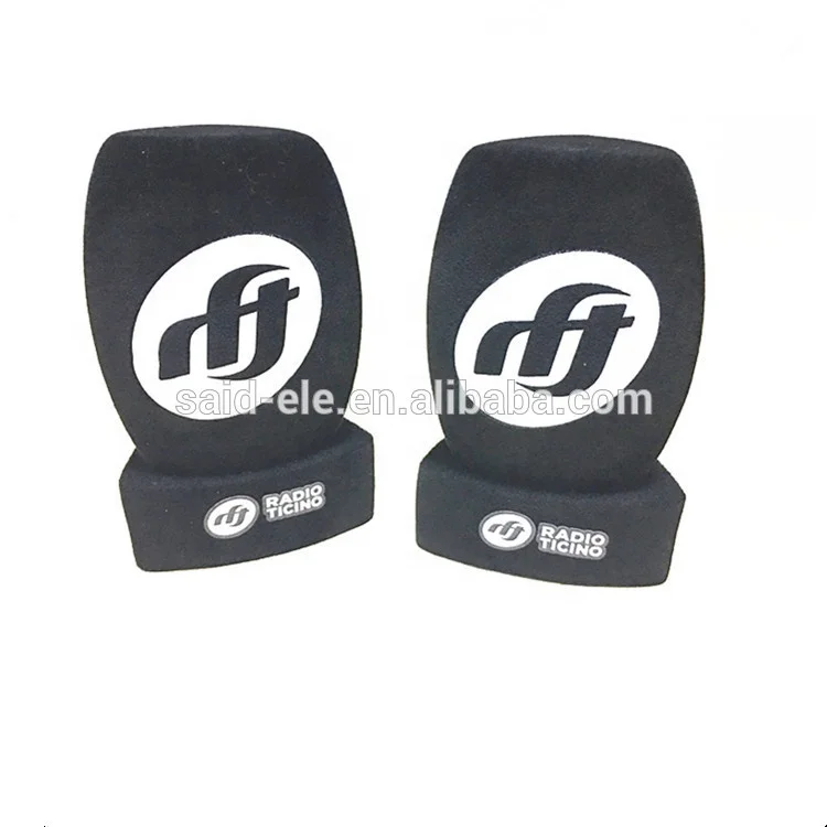 

CCTV camera foam windscreen sponge printed foam micflags mic windshields for Denmark TV channel, Black , white , blue and red