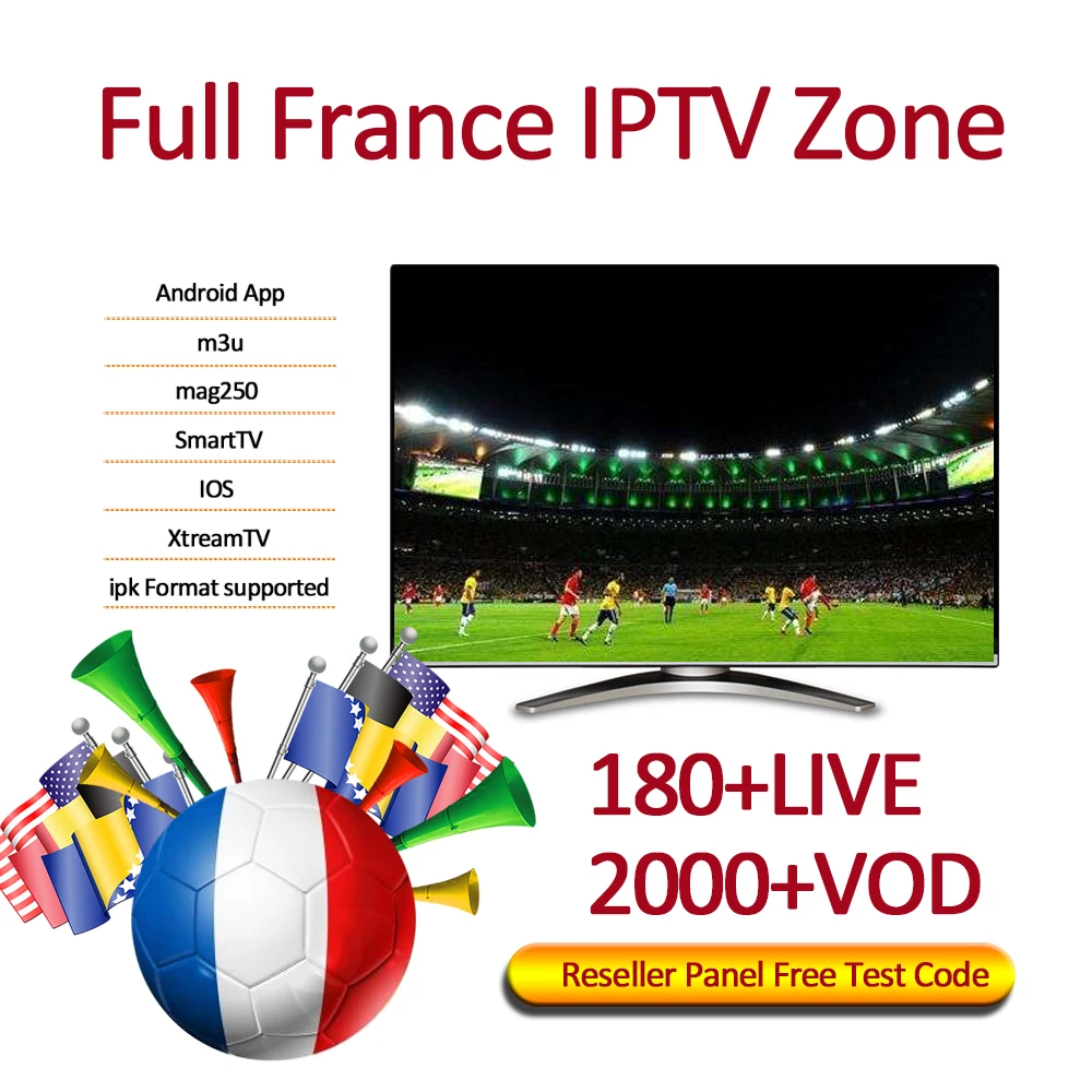 

Full France And Arabic IPTV Zone Dragon IPTV TV Box Subscription IPTV Smarter 900+LIVE/2000+VOD Reseller Panel Free Test Code