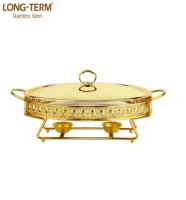 

L4715A Gold color Chafing dishes set stainless steel catering serving chafing dish buffet serving food warmers