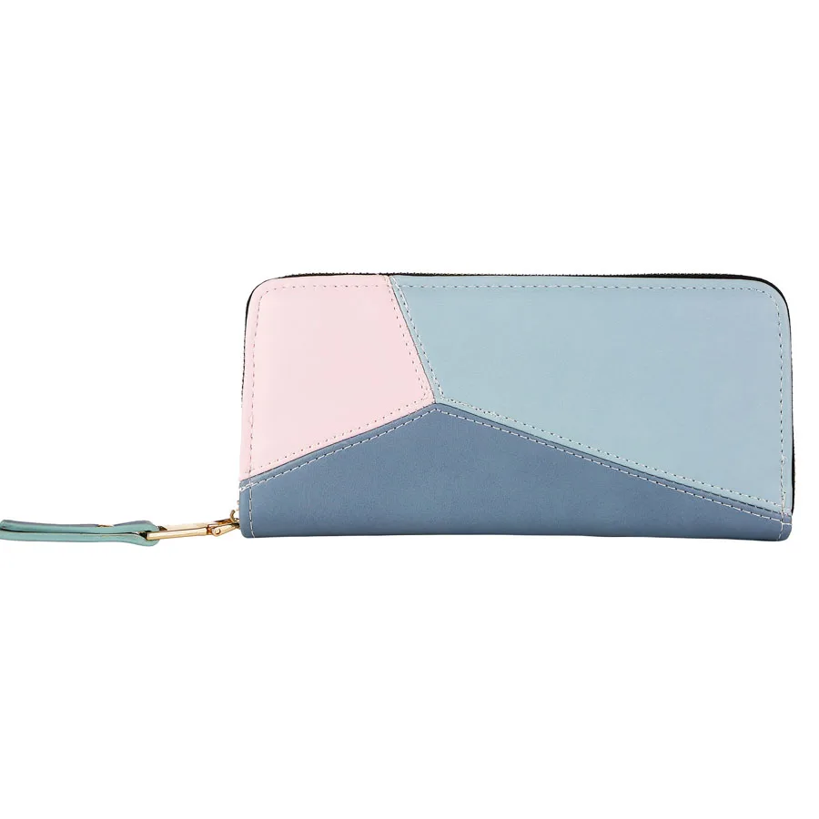 

YS-W135 New 2019 long multi color purse billeteras para mujer zipper PU leather designer women wallet