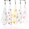 High-density printed seersucker square bibs six layers of gauze cotton saliva towel baby small towel soft water absorption