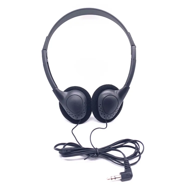 

Without Microphone Recyclable Conference Meeting USE Wired Plug In Airline Headphone, Black