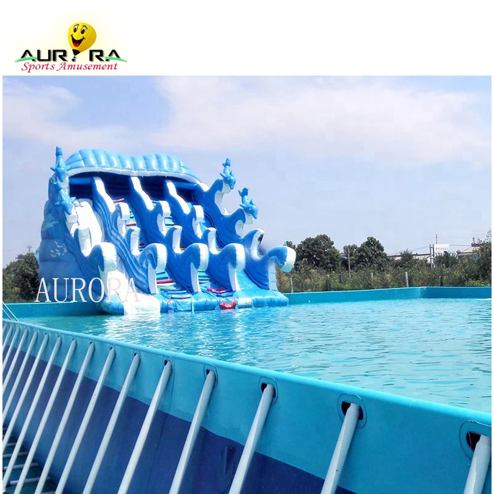 

Outdoor portable PVC above ground pool Adult swimming frame pool Metal Frame Swimming Pool for water park, Customized