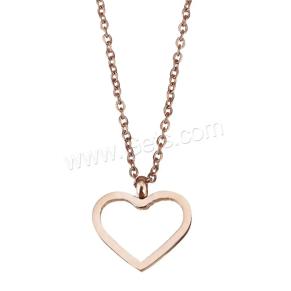 

Stainless steel custom rose gold dainty heart pendant necklace for women