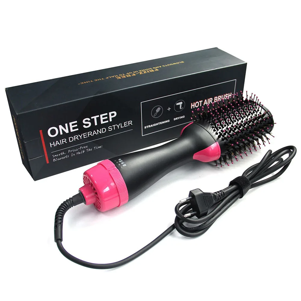 

Professional Salon Hair Blow Dryer Holder Hot Comb One Step Hair Straightener Brush Straightening Best Dual Voltage Hair Dryer, Pink or customized color