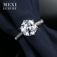 

14K White Moissanite Diamond Engagement Wedding Solitaire Gold Ring