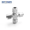 3/4 SS316 Tee 4-Way Cross Gas Flow Tube Lok Fitting