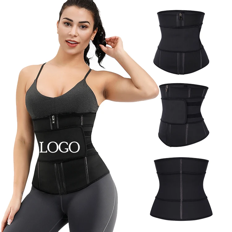 

Compression 7 Steel boned Black Front Waist slimming Body Shaper Healthy Cloth Waist Trainer Belt