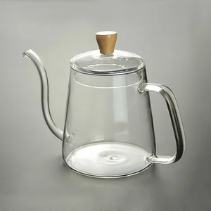 Image of Amazon hot sell gooseneck pour over drip glass kettle coffee drip pot