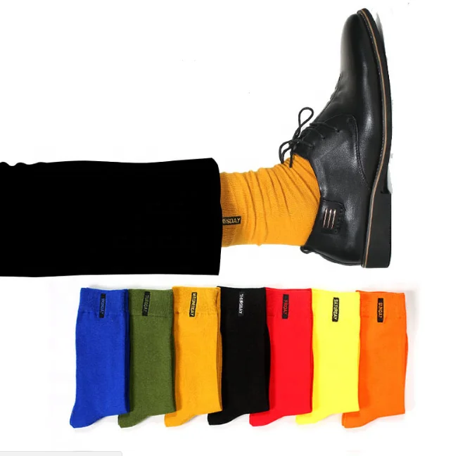 

KANGYI colorful Crew Custom fashion Man Business Dress Socks, Picture