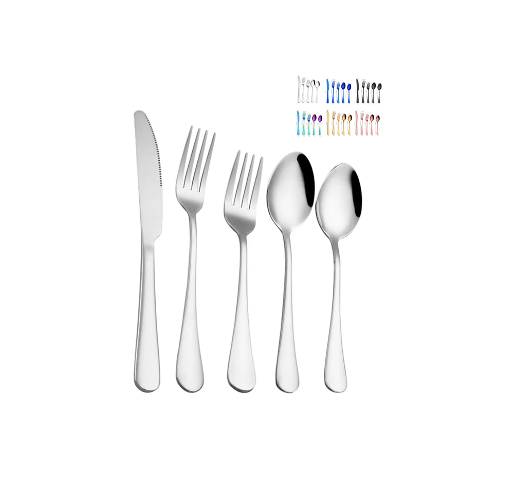 

Rose Gold Silverware Set, Copper Color 5 pcs Stainless steel table spoon set cutlery golden