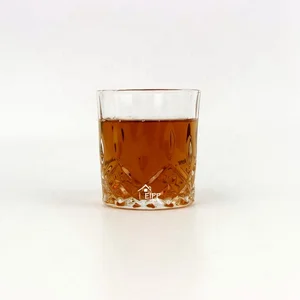 Image of Embossed Whisky Glass Drinkware Modern Tumbler cocktail Glass for Party