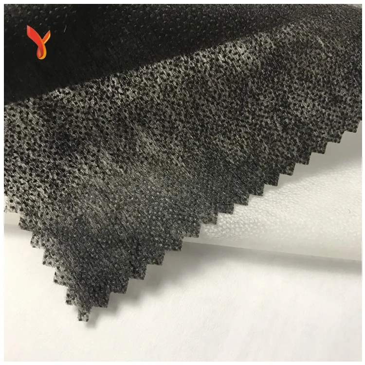 

white black micdot adhesive cloth lining fusible polyester nonwoven interlining fusing paper interfacing fabric, White;black;gray;red;blue;green;ect.