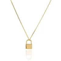 

2019 Fashion Gold Lock Necklace Engraved Stainless Steel Necklace Vendors