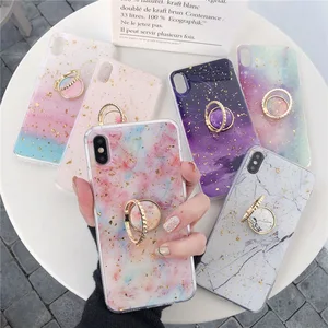Marble Dream Shell Finger Ring Holder Case iPhone