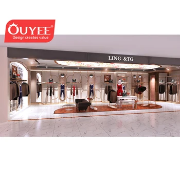 Fashion Design Clothes Boutique Shop Fitting And Rack Ladies