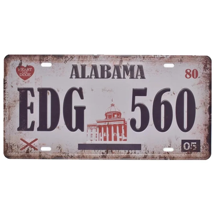 
Wholesale old retro painting wall decor custom metal signs American decorative car license plate 