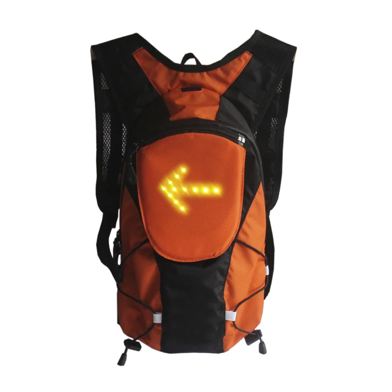 

Hot selling led light up led turn signal bicycle backpack, Green, orange