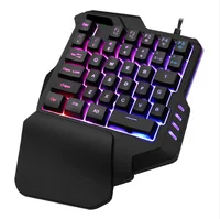 

Popular 35 keys One-Handed RGB 7 Color LED Light USB Wired Gaming Keyboard For Mobile Phones