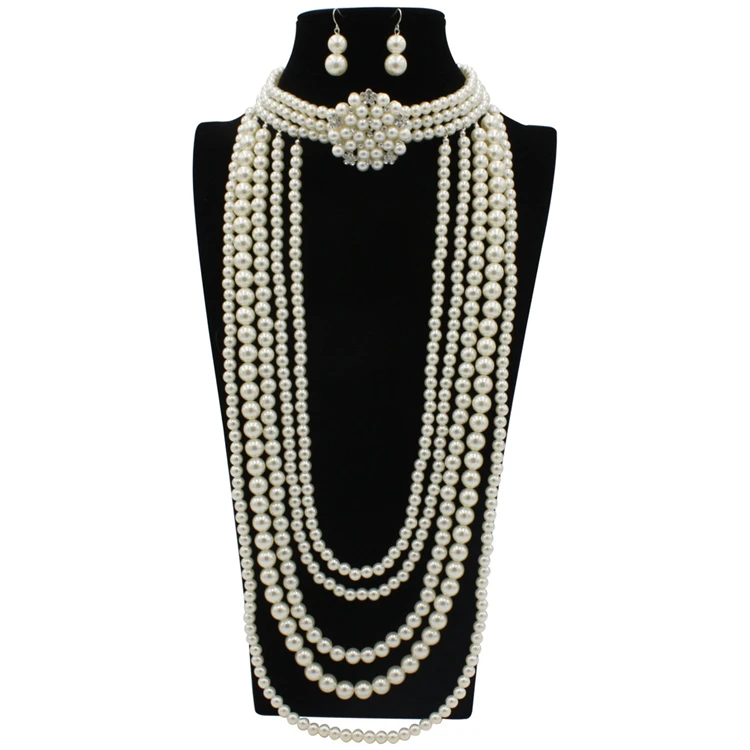 

china wholesale indian jewelry set pearl necklace